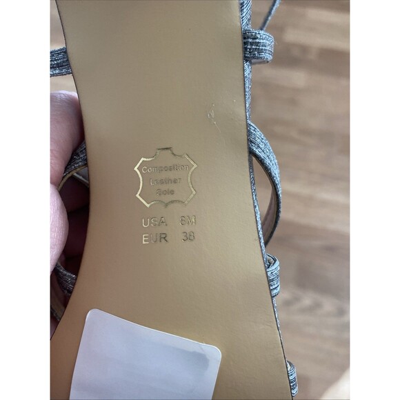 Nina Neptune Women's Silver Metallic Strappy Evening Dress Sandals Size 8M NIB - Picture 13 of 15